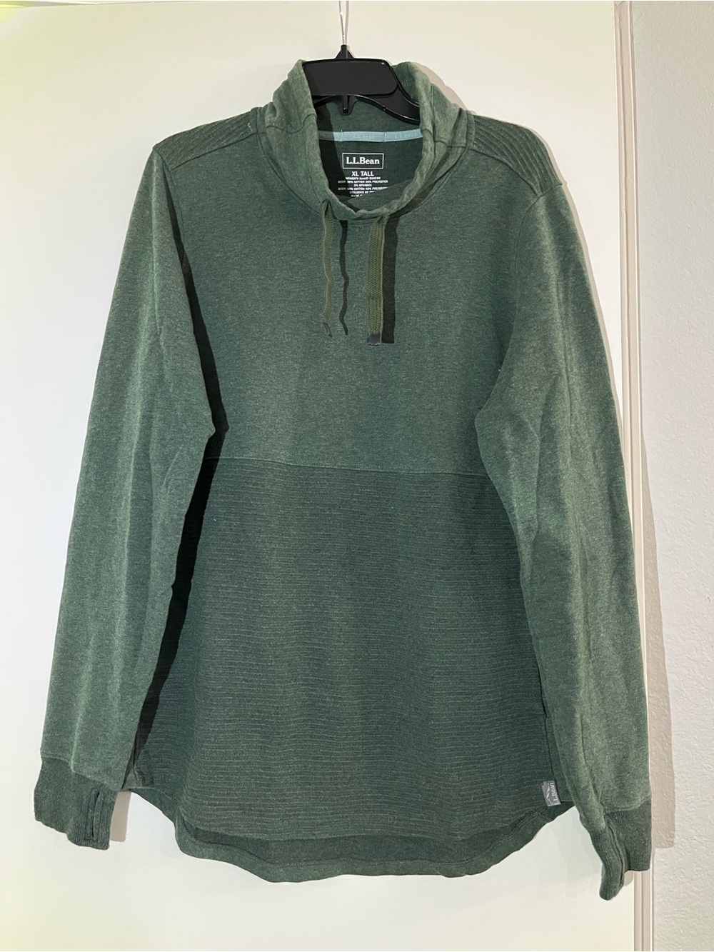L.L.Bean Cowl Neck Pullover Sweatshirt Women's XL Tall Green Oversized